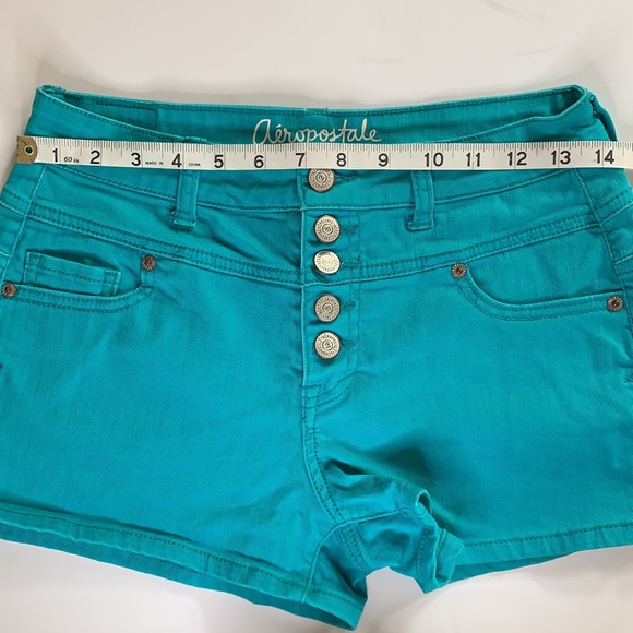 AEROPOSTALE Teal High Rise Shorty Shorts - Picture 5 of 9